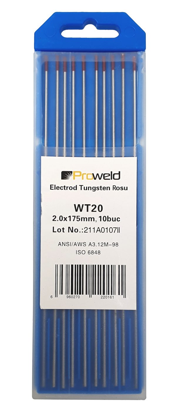 ProWELD WT20 Electrozi tungsten rosu, 2.0x175mm, 10buc