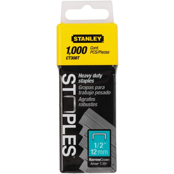 Stanley 1-CT308T Set 1000 Capse pentru cabluri, tip CT300, 12mm