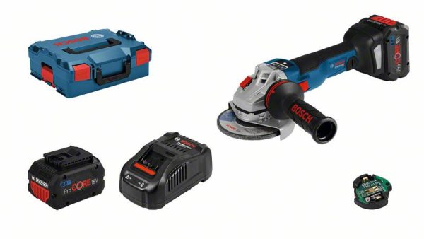 Bosch GWS 18V-10 SC Polizor unghiular cu acumulator, 18V, 125mm + 2 x Acumulatori ProCORE18V 8.0Ah + Incarcator rapid GAL 1880 CV + L-Boxx 136