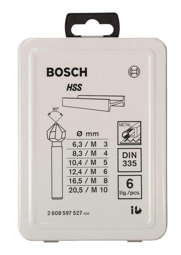 Bosch Set 6 burghie zencuitoare conice pentru metal HSS, DIN335, D6.3-20.5mm