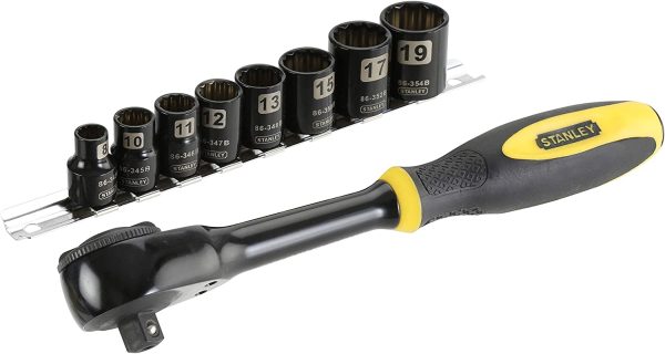 Stanley 0-94-606 Set 3/8 sfm de 9 tubulare cu clichet