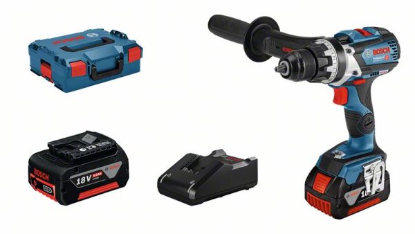 Bosch GSR 18V-110 C Masina de gaurit si insurubat brushless, 110Nm + 2xAcumulatori Li-Ion 18V, 5Ah + Incarcator rapid GAL 18V-40 + L-BOXX