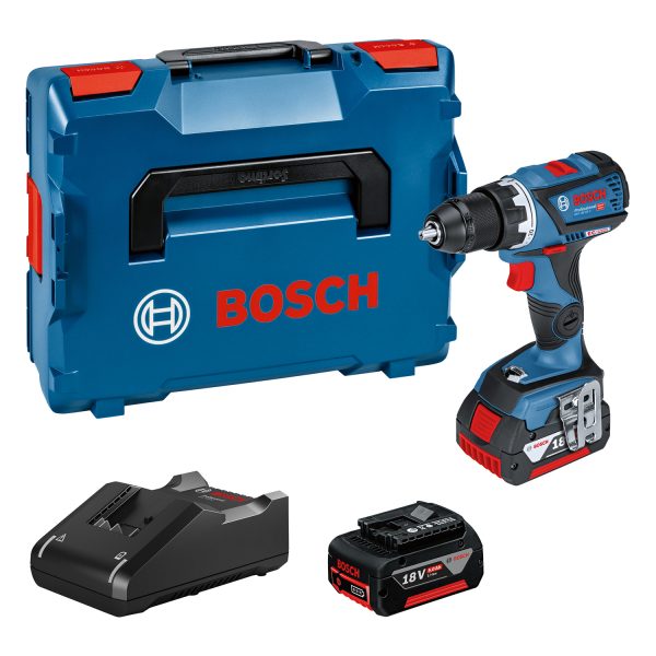 Bosch GSR 18V-60 C Masina de gaurit si insurubat brushless cu 2 acumulatori Li-Ion, 5Ah, 60Nm + L-Boxx