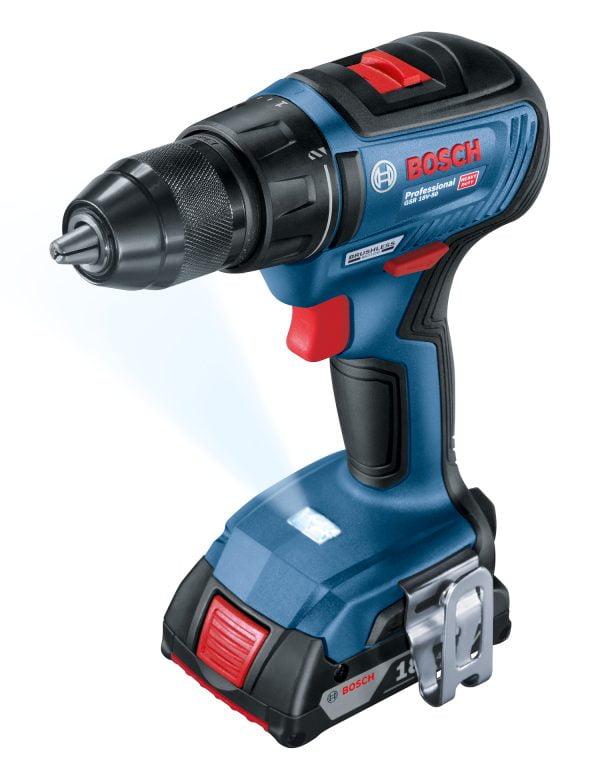 Bosch GSR 18V-50 Masina de gaurit si insurubat brushless Li-Ion, 50Nm + GDX 18V-200 Masina de insurubat cu impact brushless, Li-Ion, 200Nm + 2 acumulatori 18V, 4Ah + L-Boxx