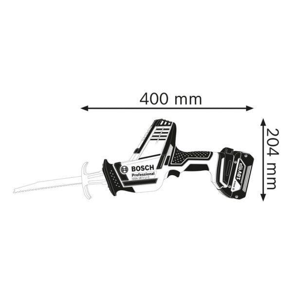 Bosch GSA 18V-LI C Ferastrau sabie 200mm + acumulator GBA 18V + incarcator rapid GAL 18V-40