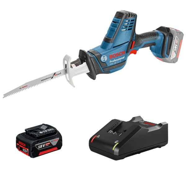 Bosch GSA 18V-LI C Ferastrau sabie 200mm + acumulator GBA 18V + incarcator rapid GAL 18V-40